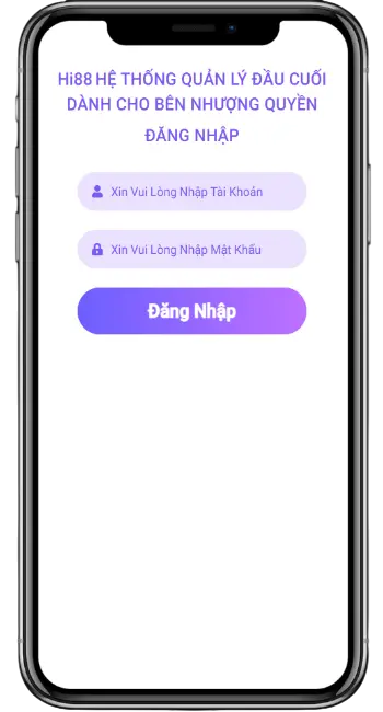 Bước 3: Nhập tên tài khoản & mật khẩu đại lý → Đăng nhập.